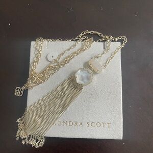 Kendra Scott Gold Necklace with Iridescent Stone
